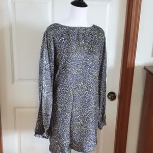 ELIZABETH AND JAMES navy blue yellow mini dress